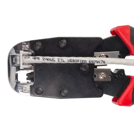 Кримпер многофункциональный КВТ JT-02M с 2 встроенными модулями для обжима RJ-45, RJ-12, RJ-11 (84825) купить в Магнитогорске