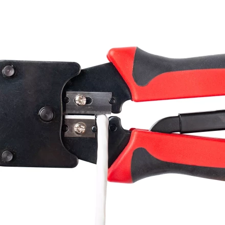 Кримпер многофункциональный КВТ JT-02M с 2 встроенными модулями для обжима RJ-45, RJ-12, RJ-11 (84825) купить в Магнитогорске