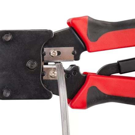 Кримпер многофункциональный КВТ JT-02M с 2 встроенными модулями для обжима RJ-45, RJ-12, RJ-11 (84825) купить в Магнитогорске