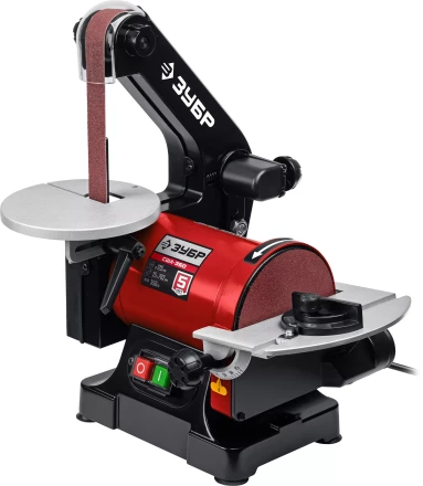 ЗУБР d 125 мм, 25 х 762 мм лента, 350 Вт, тарельчато - ленточный шлифовальный станок (СШЛ-350) купить в Магнитогорске