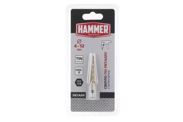 Сверло по металлу HAMMER Ф12х65мм (DR MT 4,0-12,0мм*151/101мм) купить в Магнитогорске