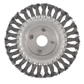 Щетка для УШМ 150 мм посадка 22,2 мм плоская крученая металлическая проволока СИБРТЕХ 746347 купить в Магнитогорске