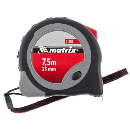 Рулетка автоматическая фиксация двухкомпонентный корпус сертификация СЕ 7,5 м х 25 мм MTX 325579 купить в Магнитогорске