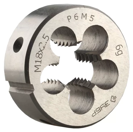 Плашка ЗУБР &quot;ЭКСПЕРТ&quot; круглая машинно-ручная для нарезания метрической резьбы, М18 x 2,5 4-28023-18-2.5 купить в Магнитогорске