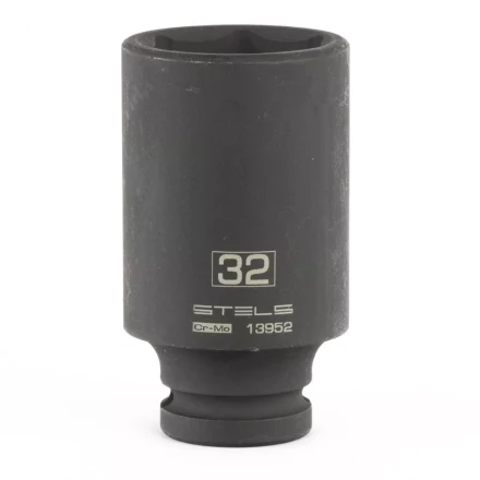 Головка ударная удлиненная шестигранная 32мм 1/2&quot; CrMo  Stels 13952 купить в Магнитогорске
