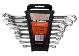 Набор ключей комбинированных 8 - 17 мм 6 шт CrV полированный хром MATRIX 15416