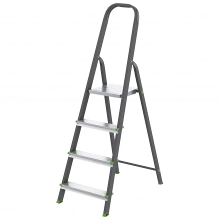 Стремянка 4 ступени стальной Профиль алюминиевые ступени Россия Сибртех 97954 купить в Магнитогорске