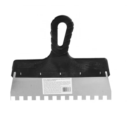 Шпатель из нержавеющей стали 250 мм зуб 10 х 10 мм пластмассовая ручка 85129 купить в Магнитогорске