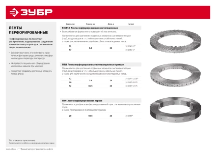 ЗУБР Волна, 17 x 0.5 мм, 25 м, цинк, перфорированная вентиляционная лента (310246-17) купить в Магнитогорске