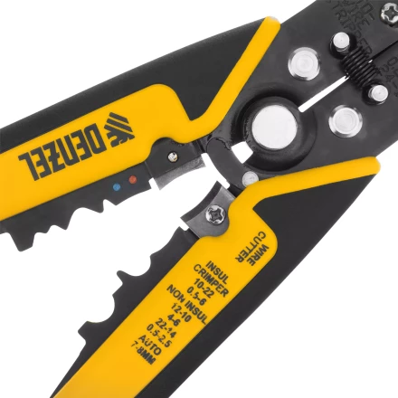 Щипцы для зачистки электропроводов 0,2-6 мм2, функция обрезания проводов Denzel 17742 купить в Магнитогорске