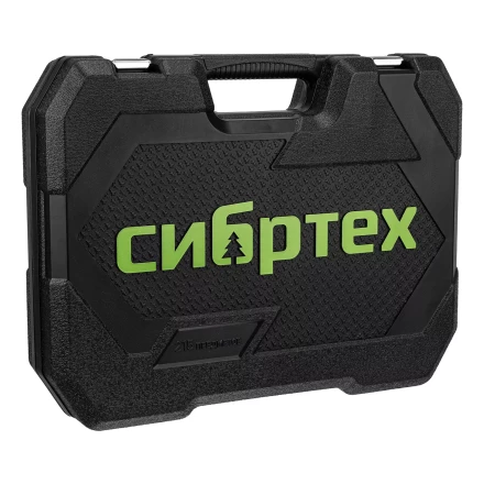 Набор инструментов Сибртех 14170, 1/2&quot;, 3/8&quot;, 1/4&quot;, пластиковый кейс 215 предм. купить в Магнитогорске