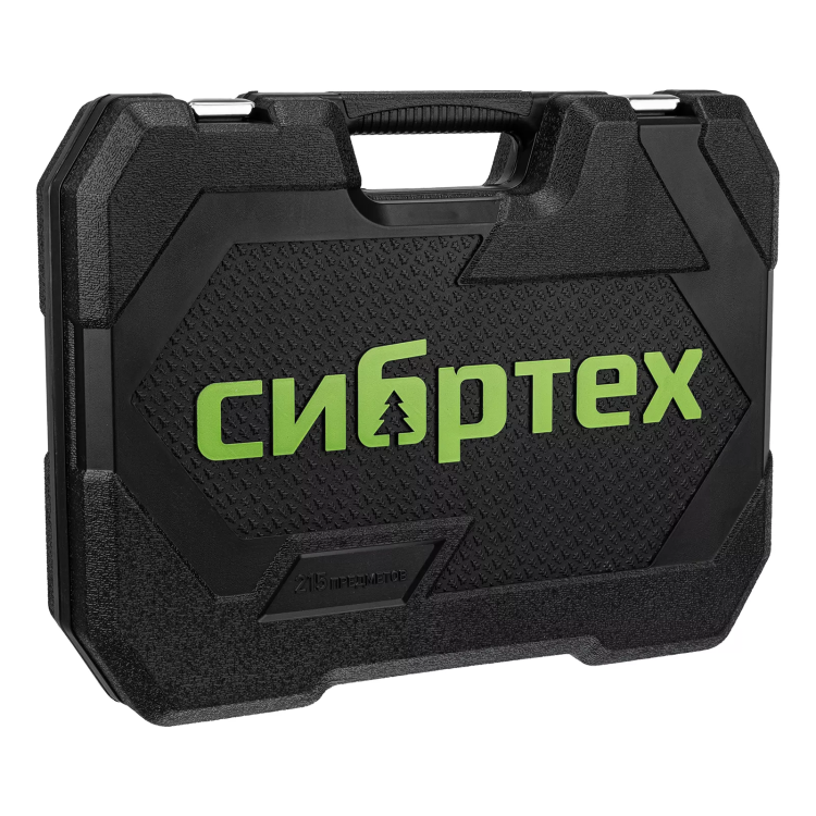 Набор инструментов Сибртех 14170, 1/2", 3/8", 1/4", пластиковый кейс 215 предм. купить в Магнитогорске