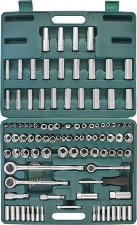 Набор головок торцевых  универсальный 1/2&quot; 1/4&quot; 3/8&quot;DR  5/32-15/16&quot;  4-22мм  ключи угловые 5/64&quot;-1/4&quot;  107предмета  S05Н48107S Jonnesway 48055 купить в Магнитогорске