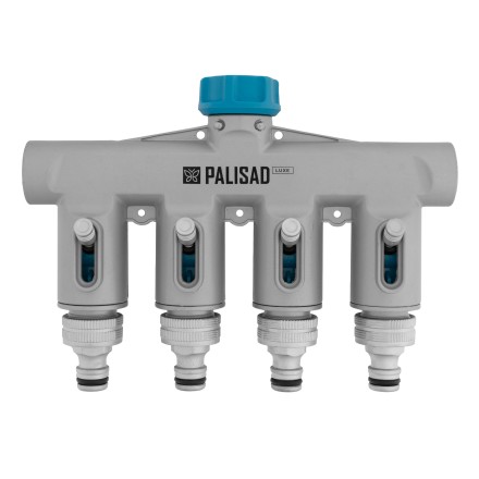 Разветвитель четырёхканальный Palisad 65833, с внутренней резьбой 3/4&quot;, алюминий, LUXE купить в Магнитогорске