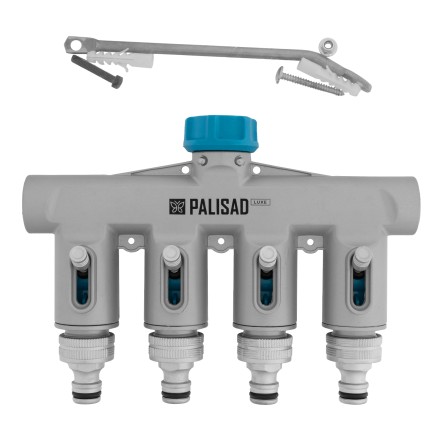 Разветвитель четырёхканальный Palisad 65833, с внутренней резьбой 3/4&quot;, алюминий, LUXE купить в Магнитогорске