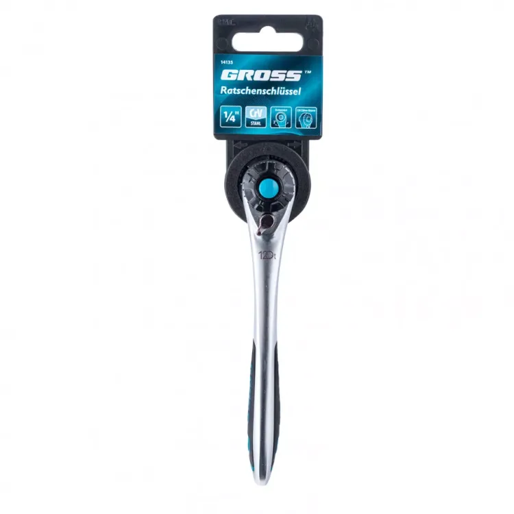 Ключ трещоточный 120 зубьев 1/4" Gross 14135 купить в Магнитогорске