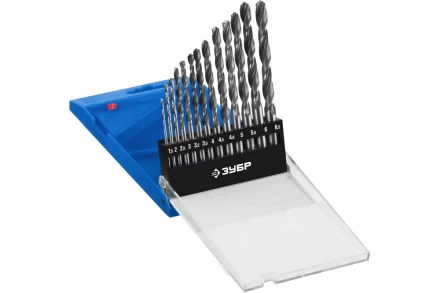 ЗУБР ПРОФ-В, 13 шт, (1.5-6.5 мм), сталь Р6М5, класс В, набор сверл по металлу, Профессионал (29621-H13) купить в Магнитогорске