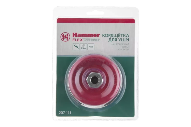 Кордщетка HAMMER чаша 85мм для УШМ витая сталь (207-111) купить в Магнитогорске