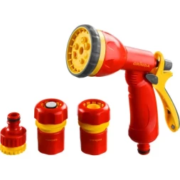 Набор GRINDA поливочный: Распылитель пистолетный 8 позиционный, соединитель 3/4", соединитель 3/4" с автостопом, адаптер внешний 1/2"-3/4" 8-427384_z02