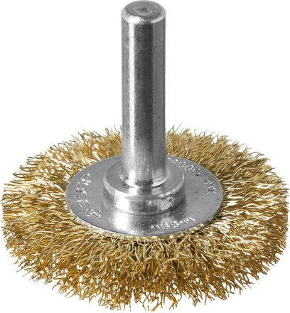 ЗУБР &quot;ПРОФЕССИОНАЛ&quot;. Щетка дисковая для дрели, витая латунированная стальная проволока 0,3мм, 38мм 3520-038_z02 купить в Магнитогорске