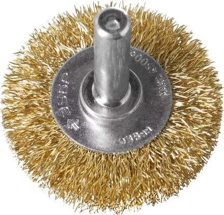 ЗУБР &quot;ПРОФЕССИОНАЛ&quot;. Щетка дисковая для дрели, витая латунированная стальная проволока 0,3мм, 38мм 3520-038_z02 купить в Магнитогорске