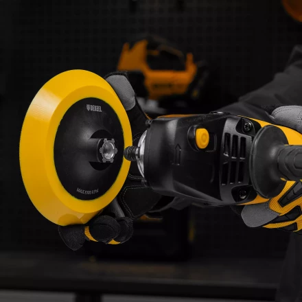 Тарелка опорная для дрели и УШМ с липучкой Denzel, 150 мм, мягкая, с адаптером c М14 на d8, 76249 купить в Магнитогорске