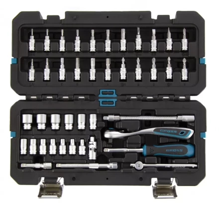 Набор инструментов 42 предмета, 120 зубьев, CrV, 1/4&quot; Gross 14146 купить в Магнитогорске