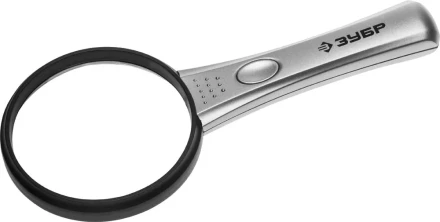 Лупа ЗУБР &quot;МАСТЕР&quot;, светодиодная подсветка, 3-х/5-х кратное увеличение, диаметр линзы 75мм 40541-75 купить в Магнитогорске