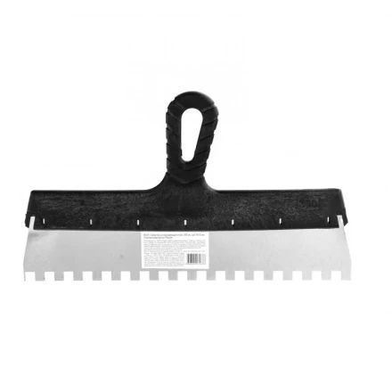 Шпатель из нержавеющей стали 350 мм зуб 10 х 10 мм пластмассовая ручка 85131 купить в Магнитогорске