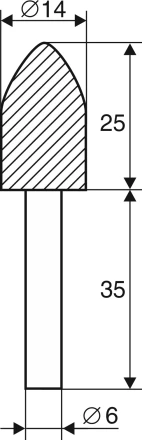 Шарошка абразивная Цилиндр с острым наконечником 14х25х6 мм 21659 купить в Магнитогорске