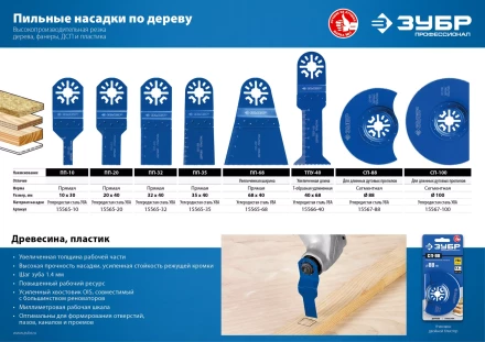 ЗУБР ПП-20 UniLock, 20 x 40 мм, OIS-хвост., насадка прямая пильная, Профессионал (15565-20) купить в Магнитогорске