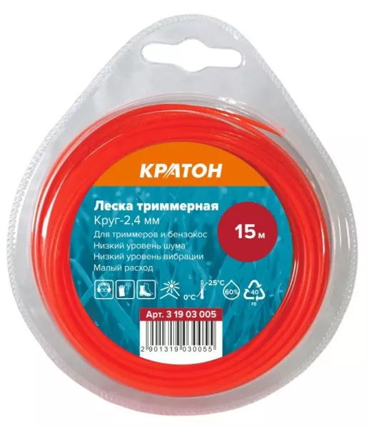 Леска триммерная Кратон Круг-2,4мм 3 19 03 005 купить в Магнитогорске