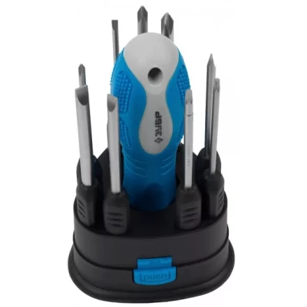 Набор ЗУБР Отвертка &quot;ЭКСПЕРТ&quot; со сменными стержнями 60мм, SL 3,0, 4,0, 5,0, 6,0мм, PH№ 0, 1, 2, TORX 10, 15, 10пред. 25282-H10 купить в Магнитогорске