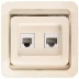 Розетка СВЕТОЗАР &quot;ГАММА&quot; комбинированная, телефонная + компьютерная, цвет бежевый SV-54119-B купить в Магнитогорске
