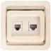 Розетка СВЕТОЗАР &quot;ГАММА&quot; комбинированная, телефонная + компьютерная, цвет бежевый SV-54119-B купить в Магнитогорске