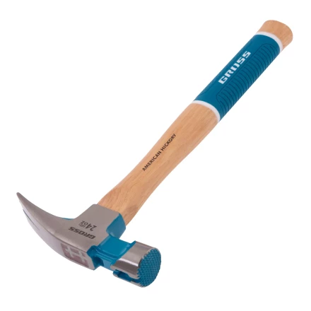Молоток-гвоздодер, 680 г Gross 10425, угол 75, магнит, обрезиненная рукоятка AMERICAN HICKORY купить в Магнитогорске