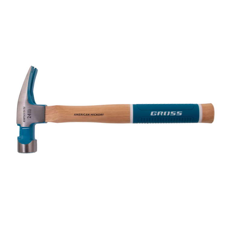 Молоток-гвоздодер, 680 г Gross 10425, угол 75, магнит, обрезиненная рукоятка AMERICAN HICKORY купить в Магнитогорске