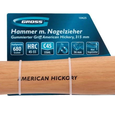 Молоток-гвоздодер, 680 г Gross 10425, угол 75, магнит, обрезиненная рукоятка AMERICAN HICKORY купить в Магнитогорске