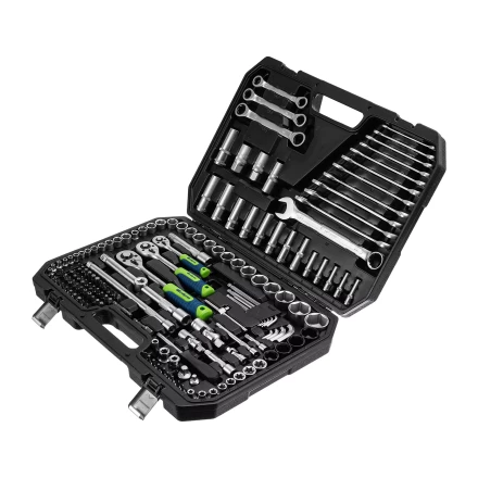 Набор инструментов Сибртех 14172, 1/2&quot;, 3/8&quot;, 1/4&quot;, пластиковый кейс 160 предм. купить в Магнитогорске