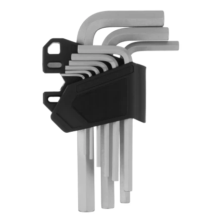 Набор ключей имбусовых, HEX, 1,5-10 мм, CrV, 9 шт. Сибртех 123667 купить в Магнитогорске