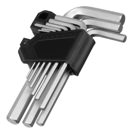 Набор ключей имбусовых, HEX, 1,5-10 мм, CrV, 9 шт. Сибртех 123667 купить в Магнитогорске