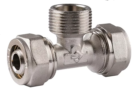 Тройник ЗУБР с наружной резьбой, цанга-штуцер, 1/2"х16х2,0 мм, никель 51404-16-1/2 купить в Магнитогорске