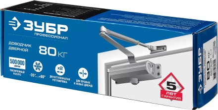 Доводчик дверной ЗУБР &quot;ПРОФЕССИОНАЛ&quot; для дверей массой до 40 кг цвет белый 37911-50 купить в Магнитогорске