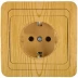 Розетка СВЕТОЗАР &quot;ГАММА&quot; с заземлением, одинарная, цвет ольха, 16А/~250В SV-54105-A купить в Магнитогорске