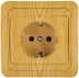 Розетка СВЕТОЗАР &quot;ГАММА&quot; с заземлением, одинарная, цвет ольха, 16А/~250В SV-54105-A купить в Магнитогорске