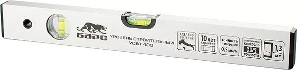 Уровень алюминиевый 1200 мм толщина профиля 1.3 мм 2 глазка  БАРС 35132 купить в Магнитогорске
