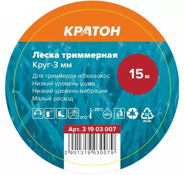 Леска триммерная Кратон Круг-3мм 3 19 03 007 купить в Магнитогорске