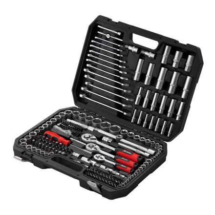 Набор инструментов, 1/2", 3/8", 1/4", пластиковый кейс 215 предм.// MTX 13589 купить в Магнитогорске