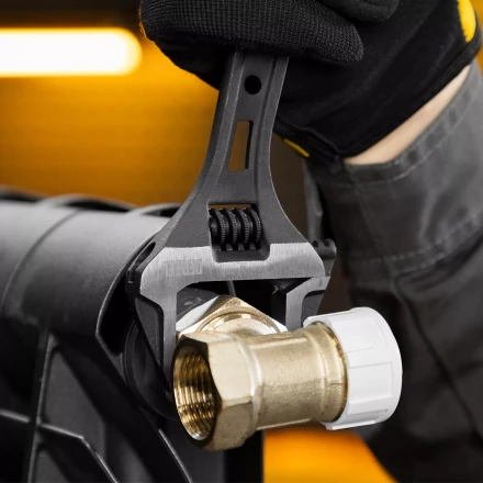 Ключ разводной Denzel, 200 мм, CrV, кованый, 15748 купить в Магнитогорске