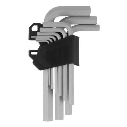 Набор ключей имбусовых, HEX, 2-12 мм, CrV, 9 шт. Сибртех 123677 купить в Магнитогорске